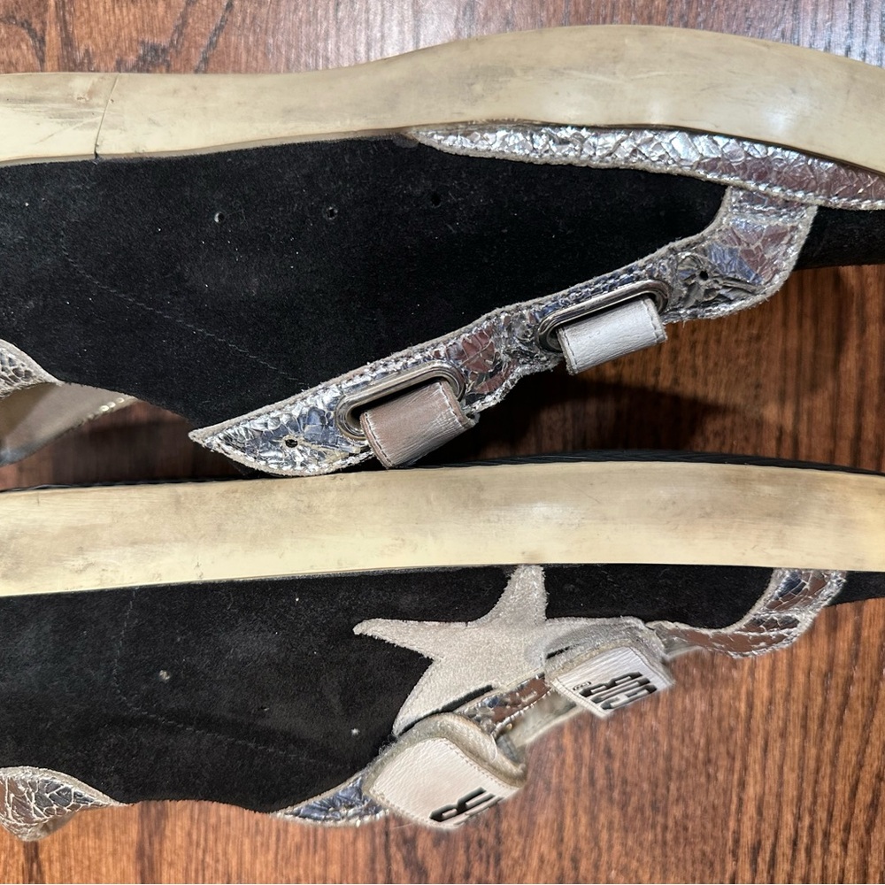 Golden Goose Black & Silver SSTAR GGDB Velcro Sneakers, Sz. 8 - Picture 14 of 16
